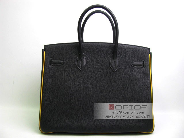 エルメス バーキン35(パーソナルオーダー)トゴ ブラック×ソレイユ her450